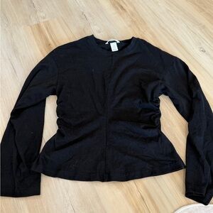 H&M Black Long-Sleeve Crewneck Top